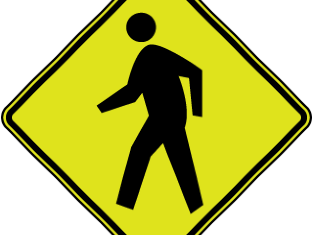 Pedestrian Crossing Sign Clipart (640x480), Png Download