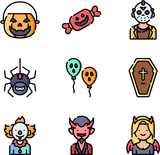 Halloween Design Elements Vector Icon Set - Design Clipart (600x564), Png Download