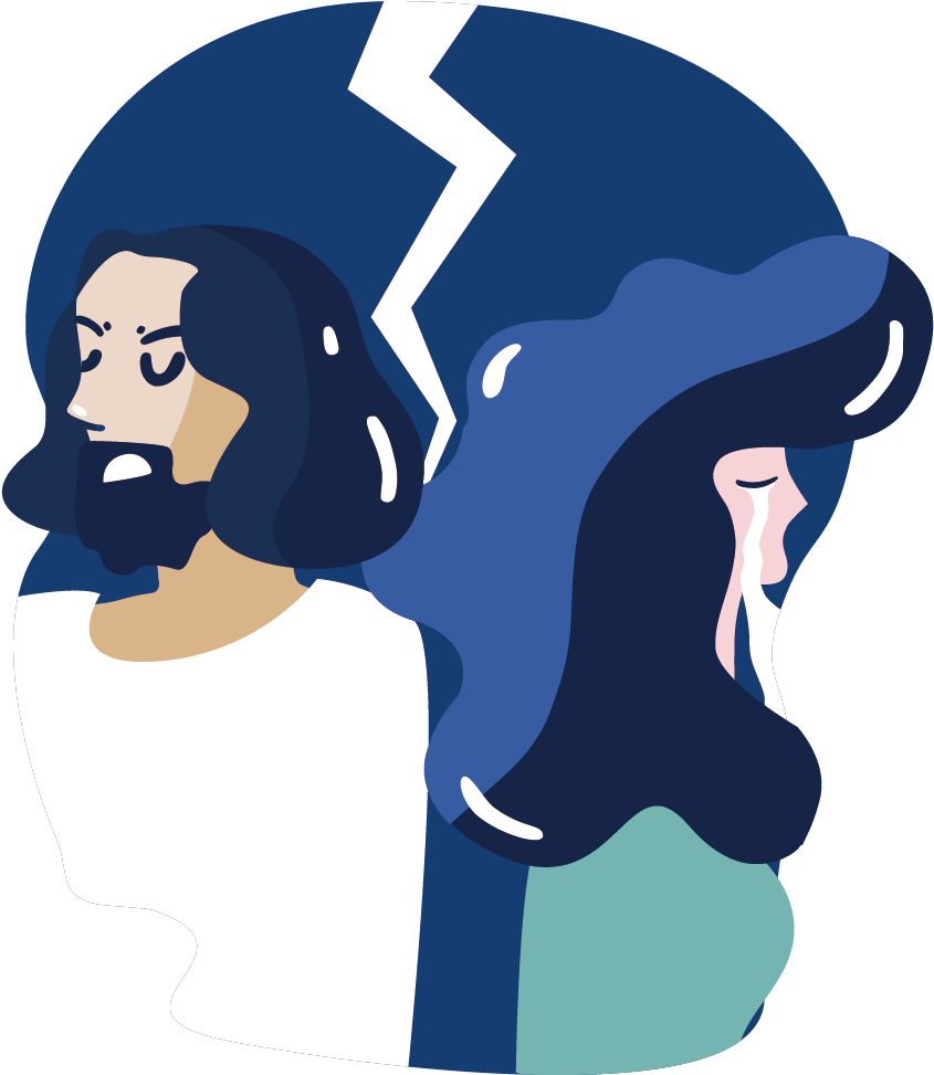 Break Up - Illustration Clipart (919x1219), Png Download