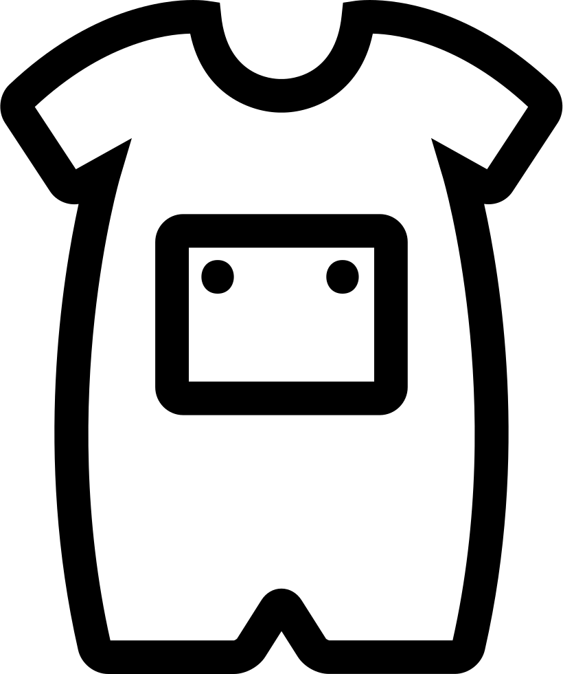 Picture Freeuse Stock Baby Onesie With Front Pocket - Baby Clothes Outline Clipart (820x980), Png Download