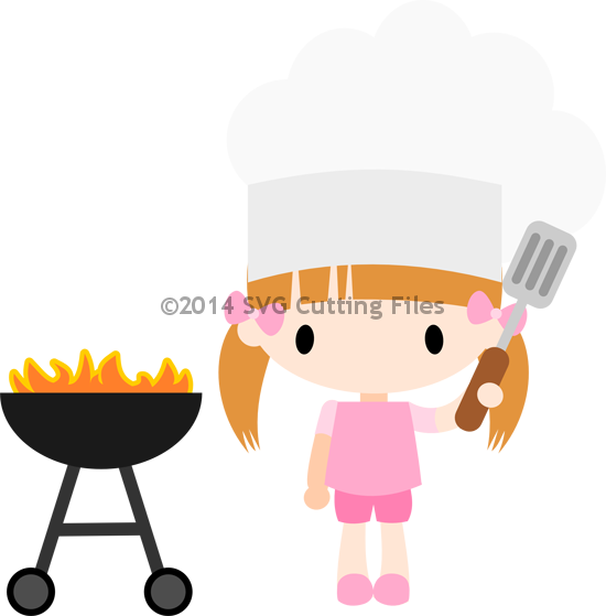 Bbq Girl $2 - Cartoon Clipart (550x559), Png Download