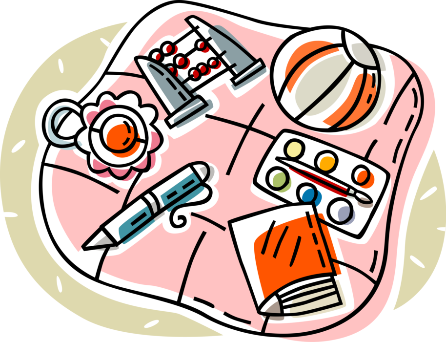 Play Toys On Baby - Blanket Clipart (914x700), Png Download