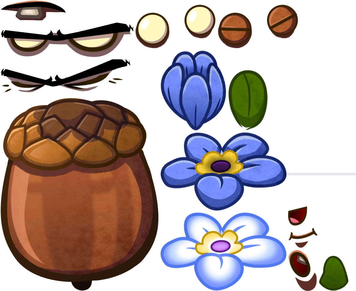 Second Lily Pad Textures - Pvz Heroes Forget Me Nuts Clipart (1169x1024), Png Download