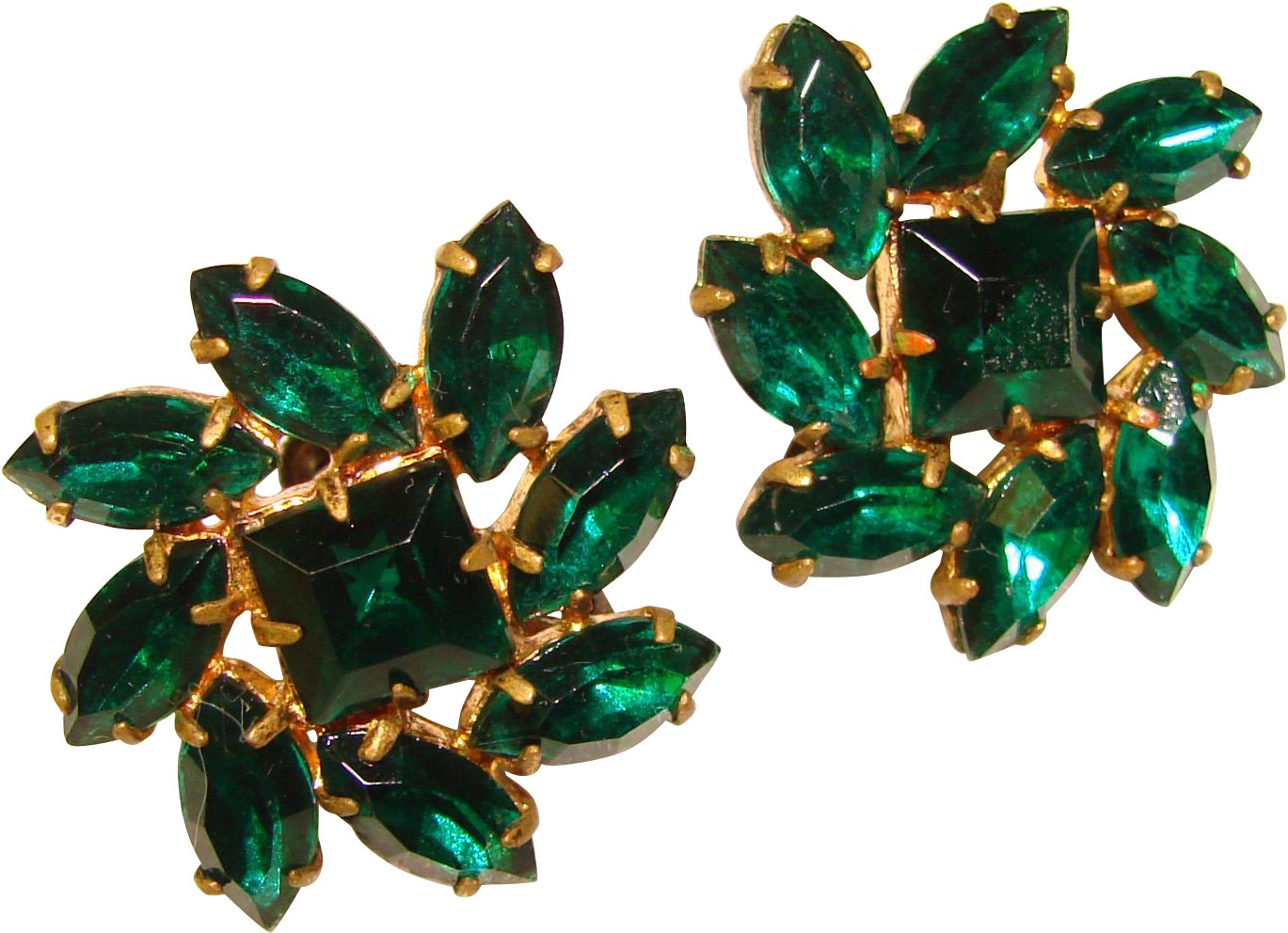 Gorgeous Czech Signed Green Rhinestone Vintage Estate - Crystal Clipart (1368x1368), Png Download
