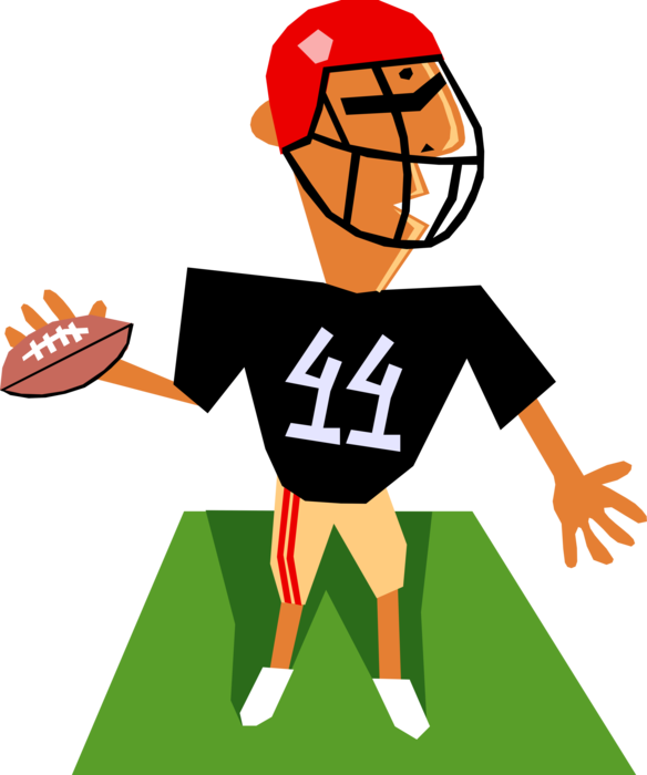 Athlete Drawing Quarterback - Clip Art - Png Download (584x700), Png Download