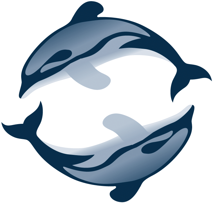 Sr Dolphins Blue2 Clipart (2362x744), Png Download