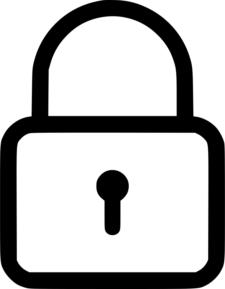 Lock Clipart Doodle - Lock Line Icon Png Transparent Png (746x980), Png Download