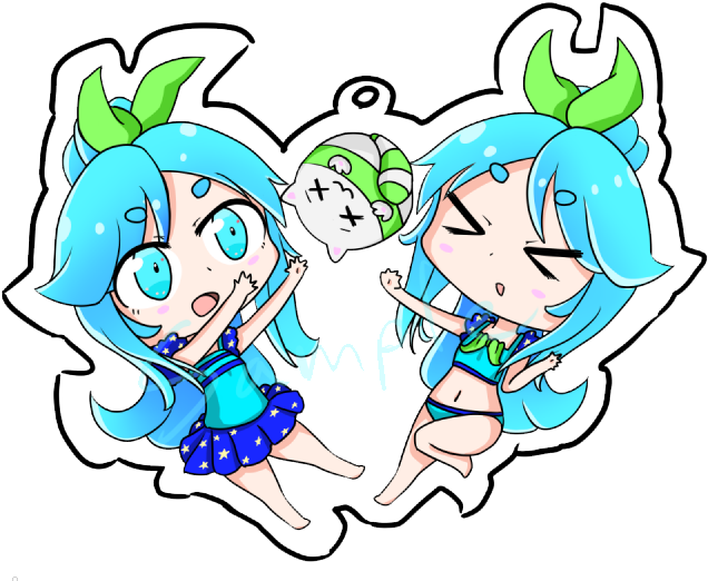 [preorder] 2" Clear Acrylic Near And Noah Charm - Art Clipart (654x563), Png Download