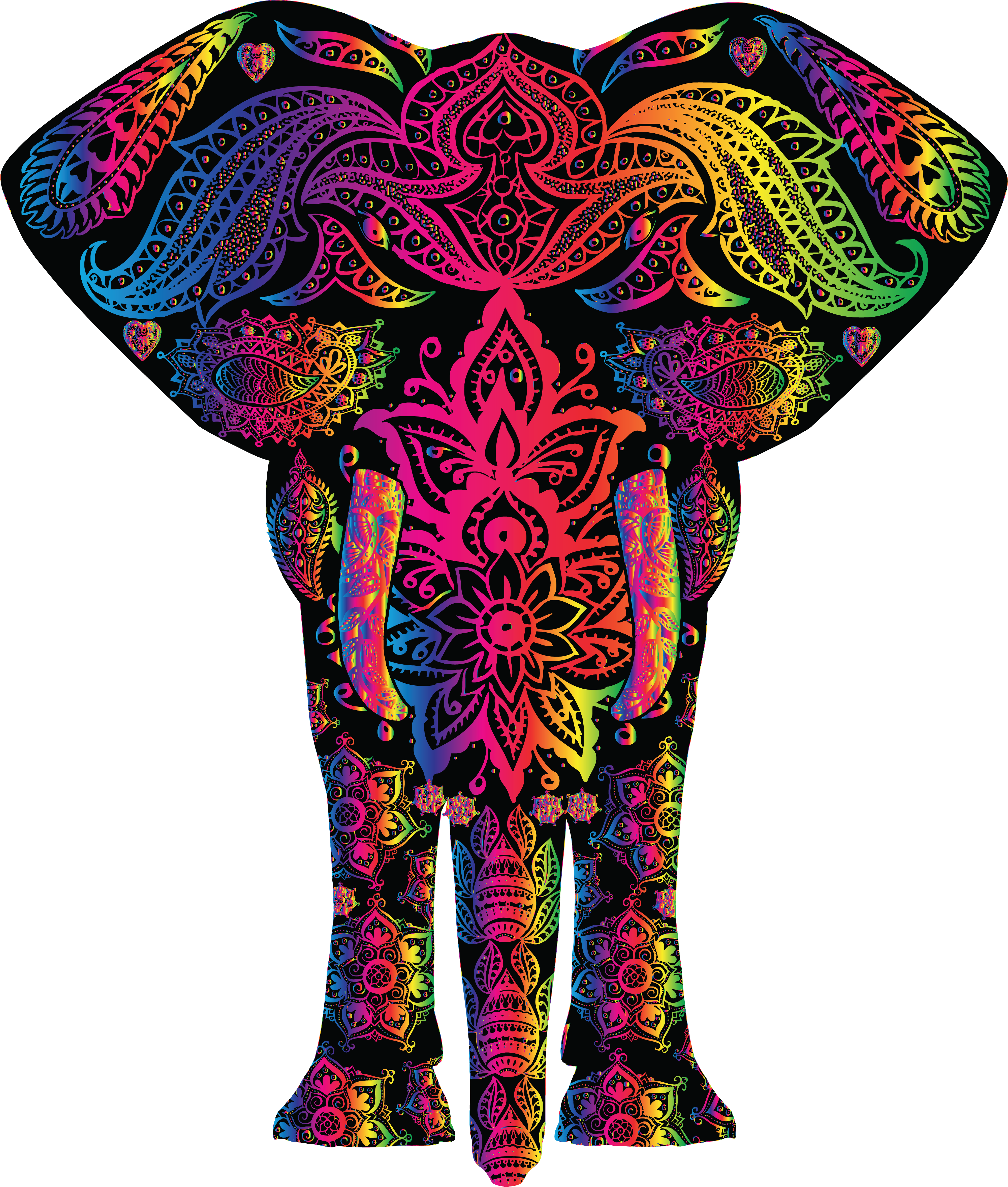 Free Clipart Of A Colorful Elephant - Colorful Elephant - Png Download (4000x4708), Png Download