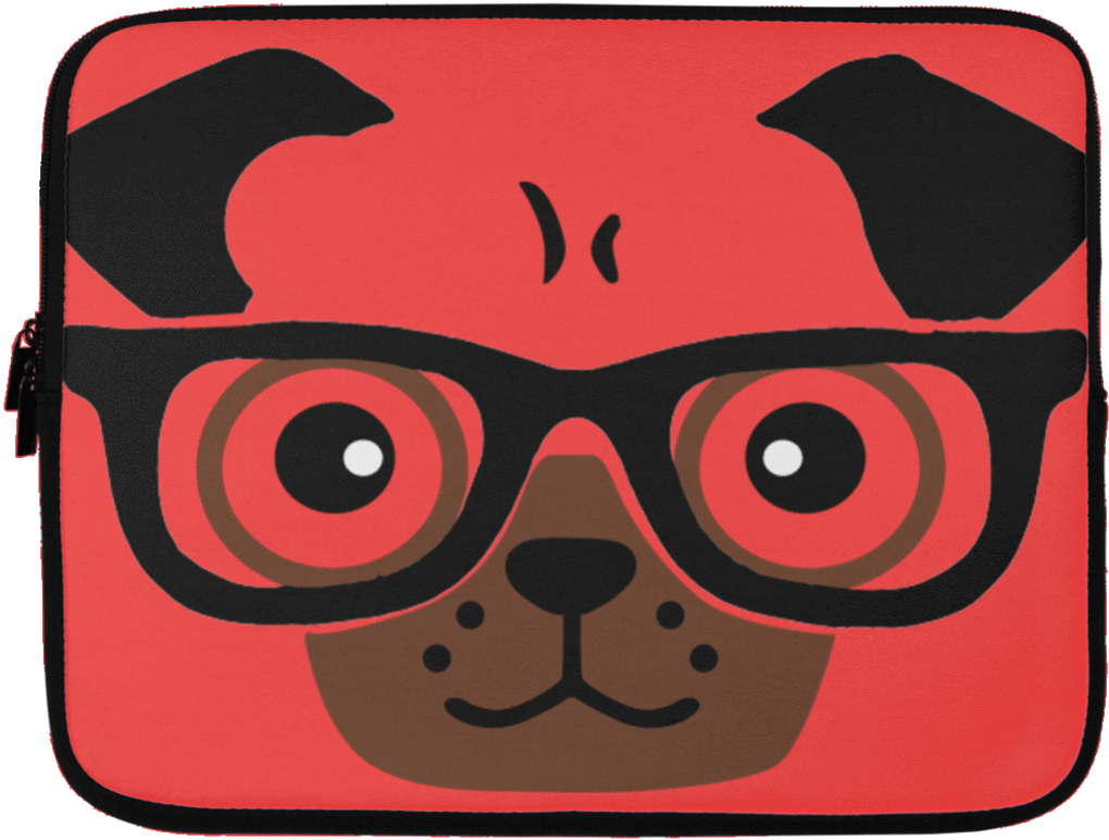 Pug Laptop Laptop Sleeve - Pug Phone Case Png Clipart (1024x1024), Png Download