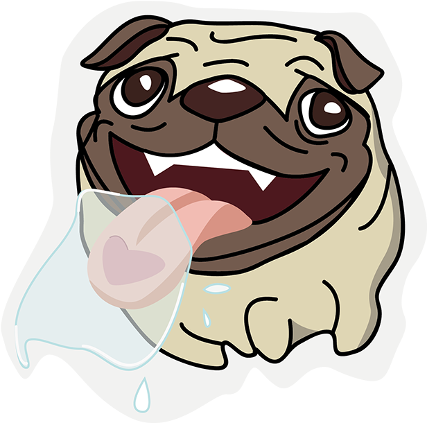 Pug Sticker Messages Sticker-10 - Pug Clipart (618x618), Png Download