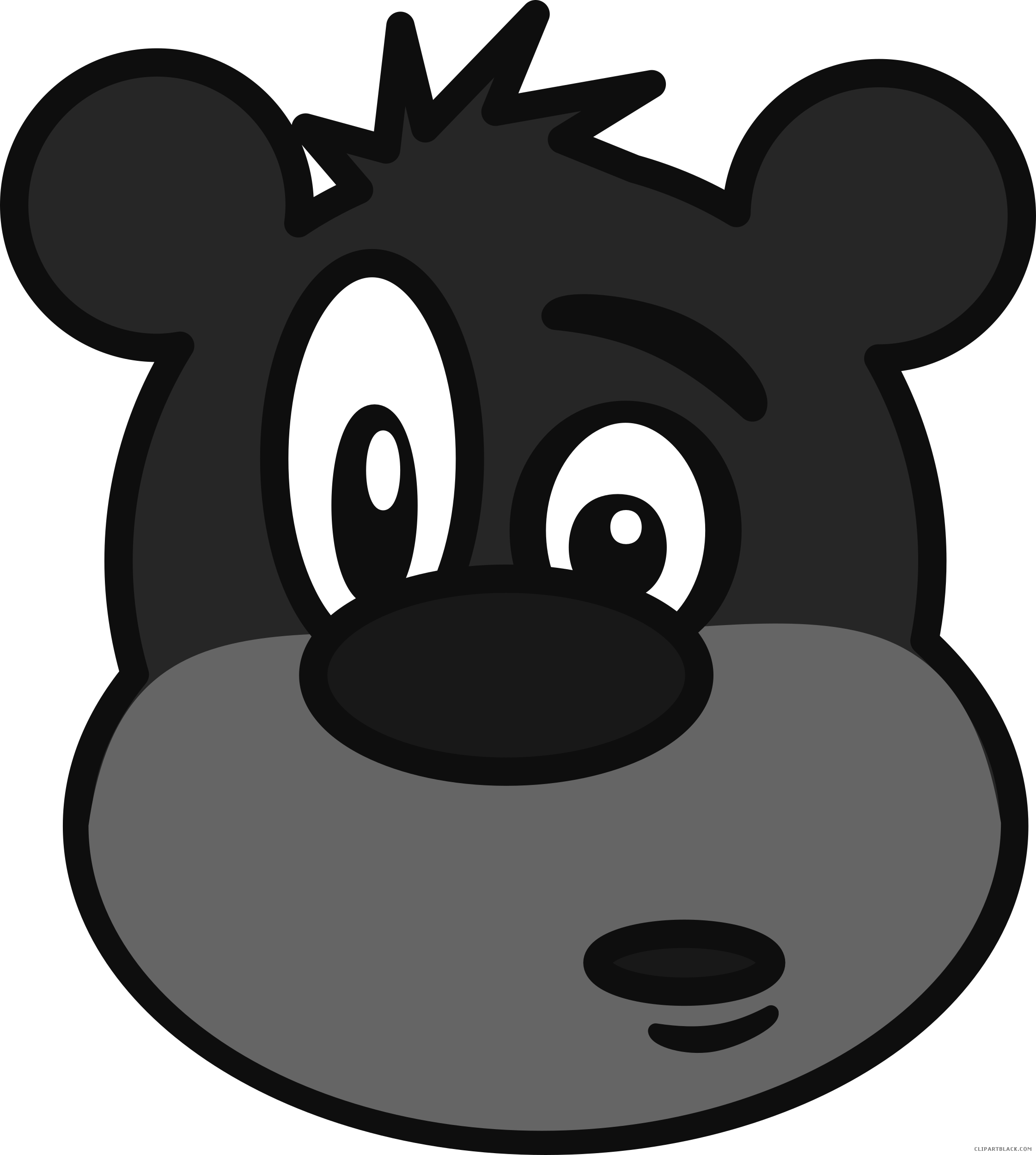 High Quality Bear Animal Free Black White Clipart Images - Comical Bear - Png Download (2242x2500), Png Download
