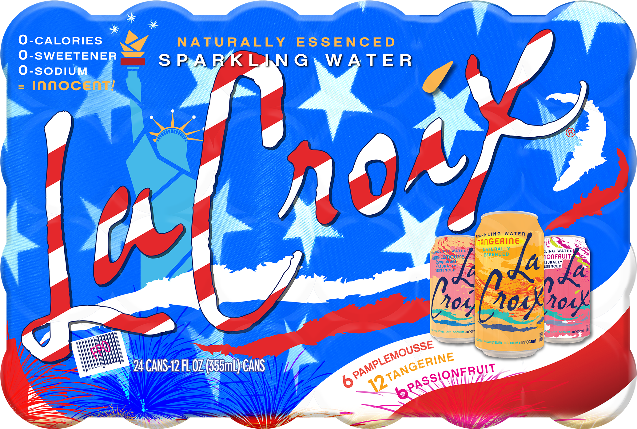 Lacroix Sparkling Water Americana Pack, Grapefruit, Clipart (2250x1526), Png Download