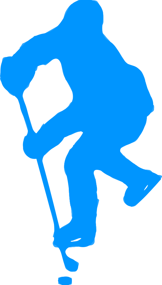 Silhouette Hockey - Hockey Player Clipart Png Transparent Png (570x1000), Png Download