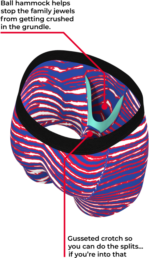 The Ball's Mafia Zubaz Print Boxers - The Beasts Of The Bush Ball Hammock Boxer Brief Three-pack Clipart (683x1024), Png Download