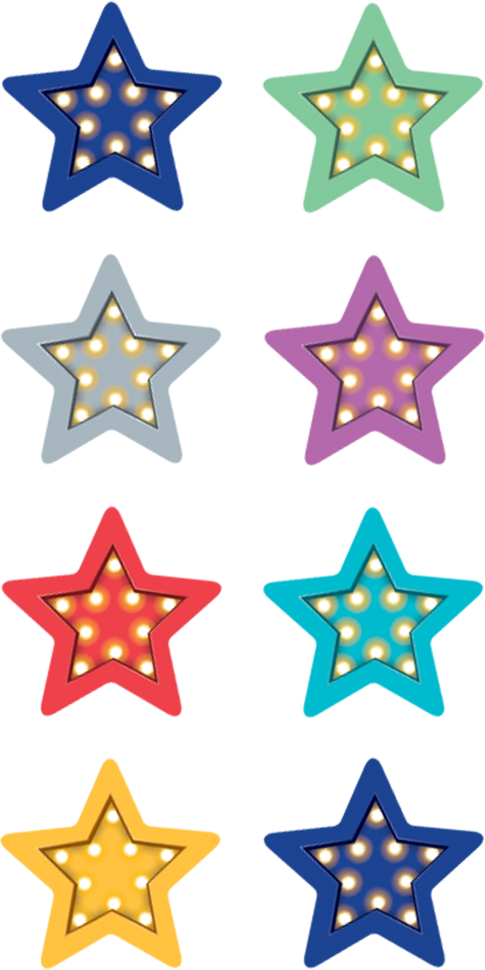 Marquee Stars Mini Stickers - Distressed Vintage Star Clipart (1000x2000), Png Download