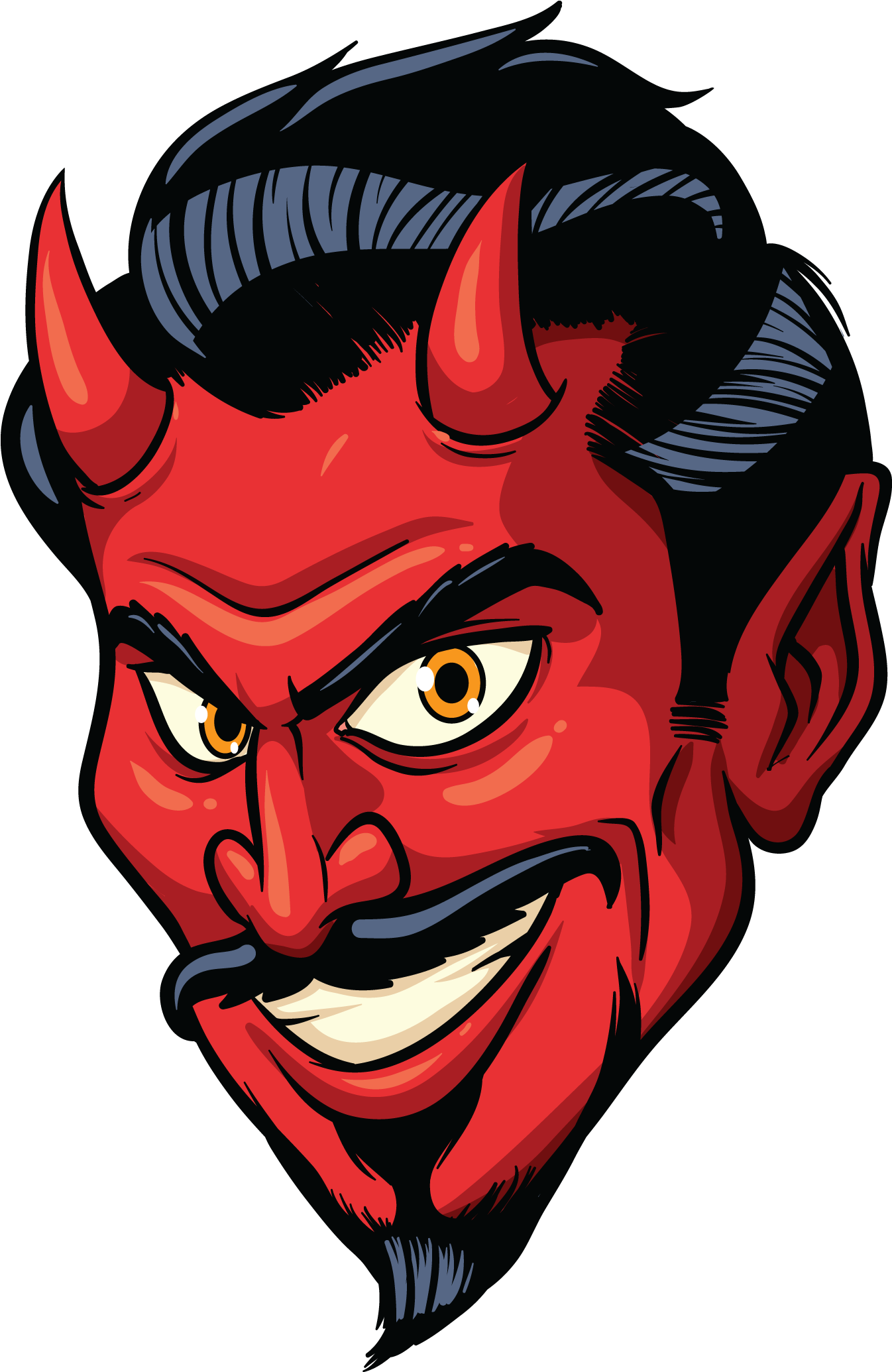 Cartoon Devil Goatee Clipart (3600x2069), Png Download