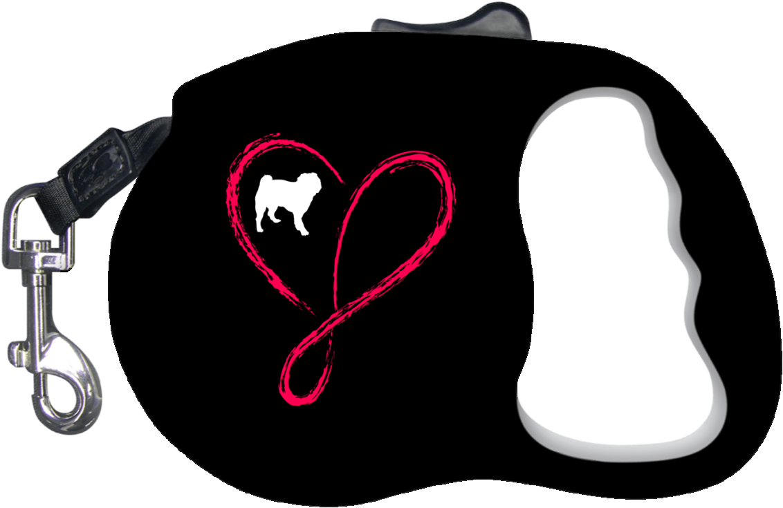 Heart Infinity Pug Retractable Dog Leash - Mugs Clipart (1155x1155), Png Download