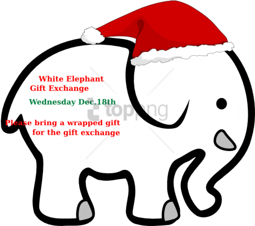 Xio S 2013 Invite Clip Art At Clker - White Elephant Gift - Png Download (600x553), Png Download