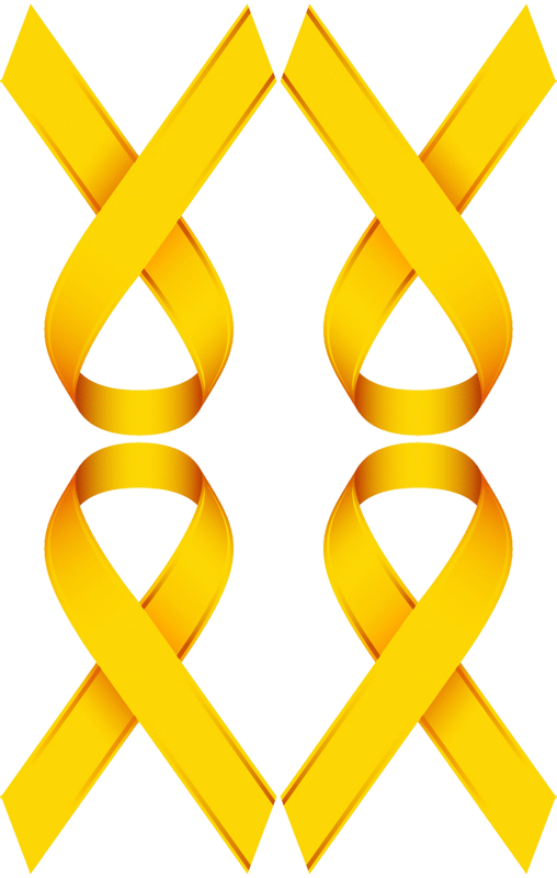 Gold Ribbon For Childhood Cancer Awareness Giftwrap - Yellow Cancer Ribbon Background Clipart (508x800), Png Download