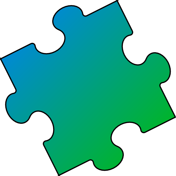Blue Green Puzzle Piece Clipart (600x600), Png Download