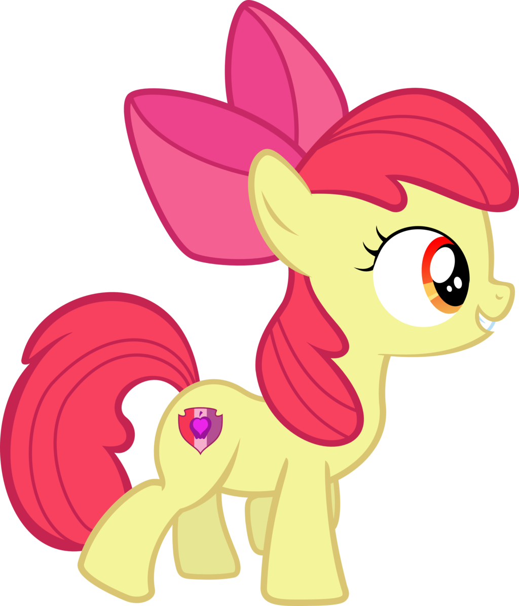 Apple Bloom With Her Cutie Mark - Apple Bloom With Cutie Mark Clipart (1024x1194), Png Download