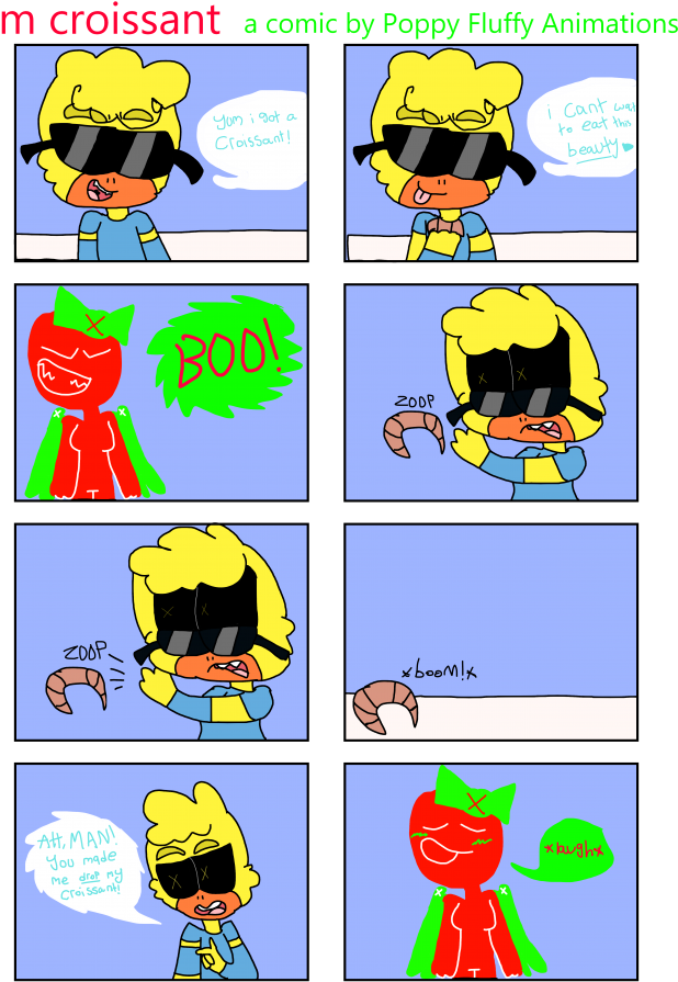 M Croissant - Cartoon Clipart (715x1000), Png Download