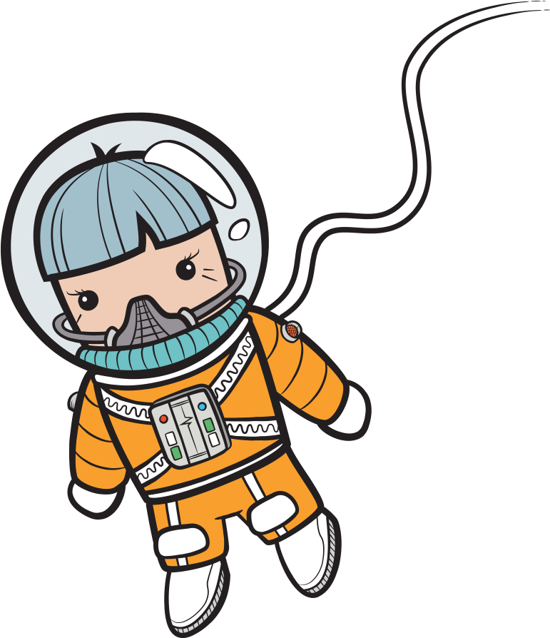 Astro Floating - Krew Mobile - Cartoon Clipart (800x926), Png Download