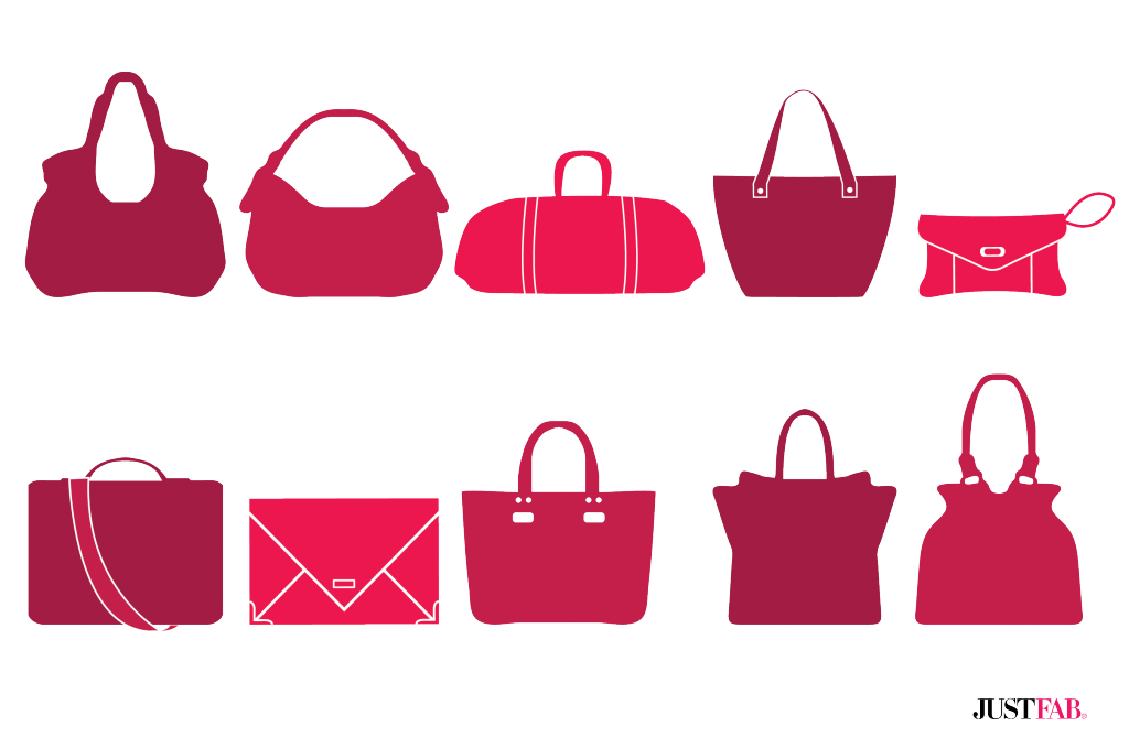 A Visual Handbag With So Many Different - Different Type Of Hand Bags Clipart (1024x669), Png Download