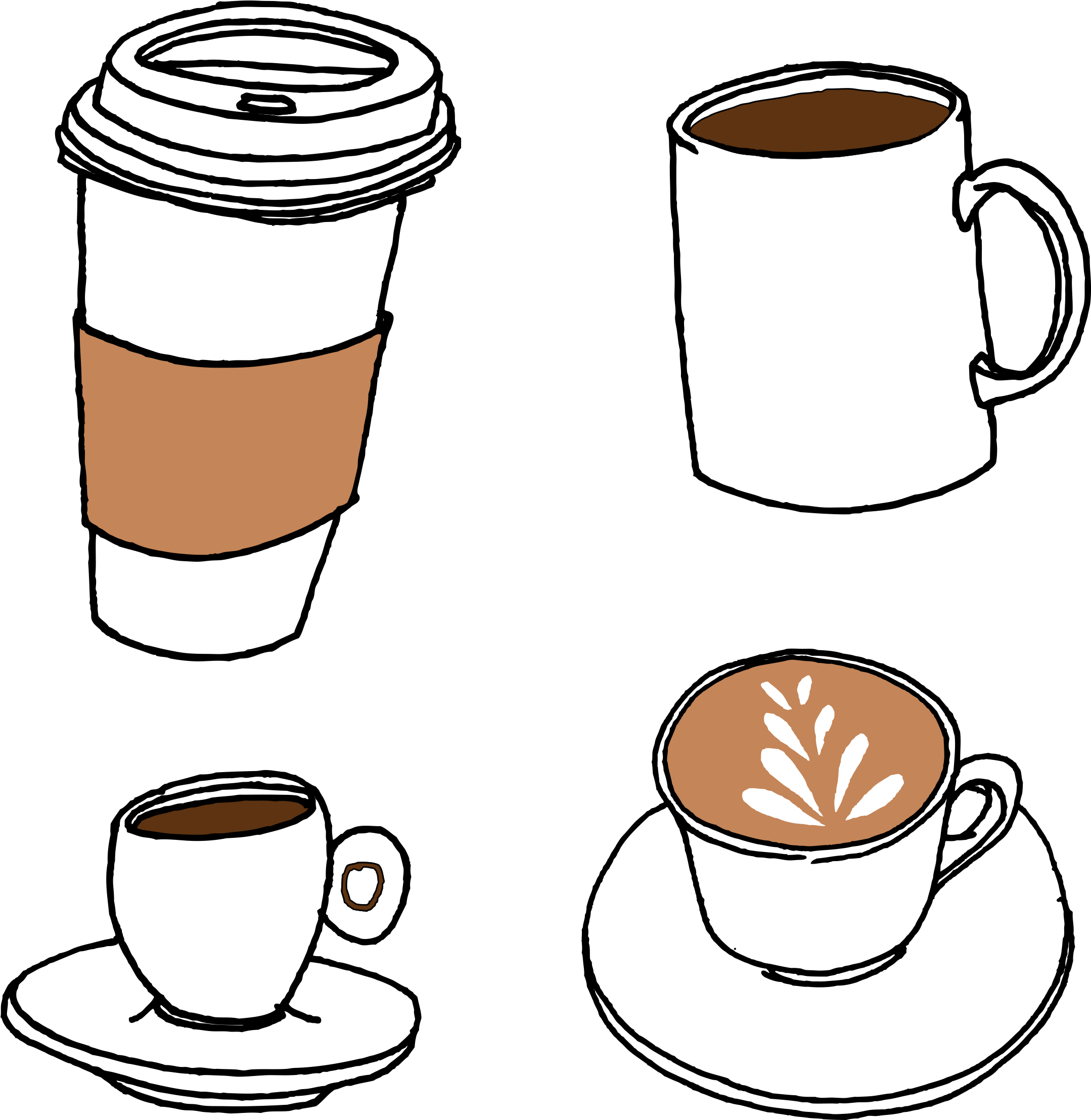 Tattly Coffee Julia Rothman 00 V=1531752356 - Coffee Png Clipart (3000x3000), Png Download