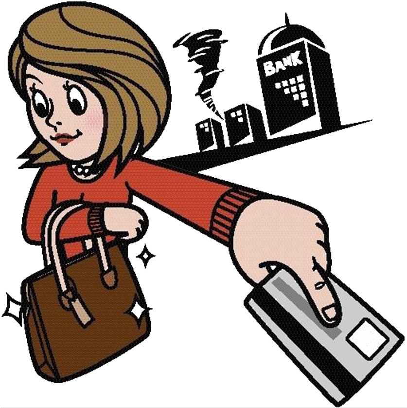 Credit Card Cartoon - Dibujo Tarjetas De Credito Clipart (1000x1000), Png Download