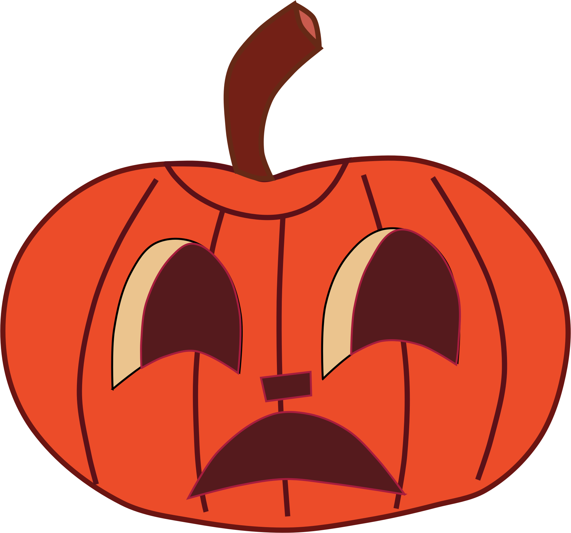 Halloween Faces Clip Art - Sad Jack O Lantern - Png Download (1856x1730), Png Download