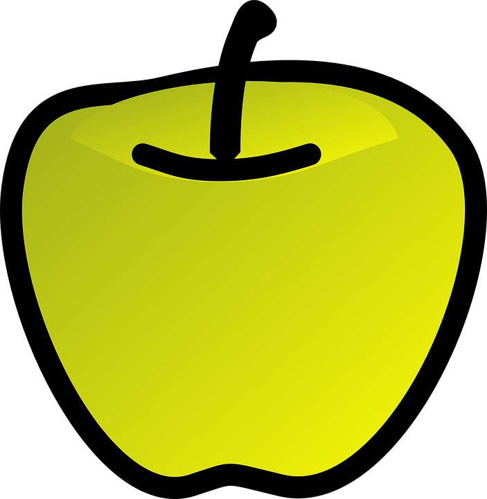 3d Clipart Fruit - Green Apple Drawing Png Transparent Png (703x720), Png Download