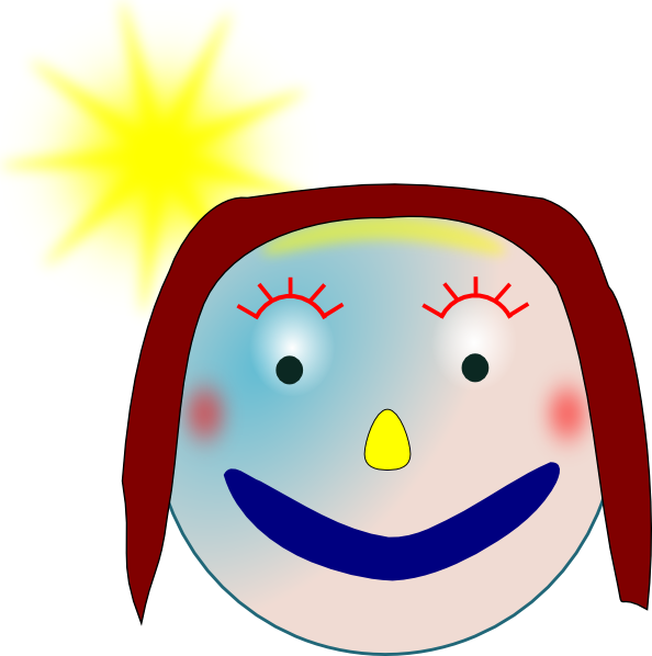 Free Vector Smiley Girl Clip Art - Clip Art - Png Download (594x598), Png Download