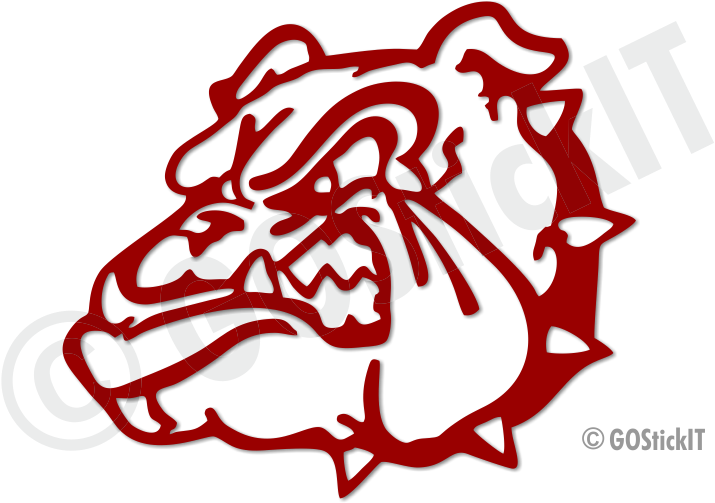 Bulldog Face Collar 2 Vinyl Decal - Bulldogs Decal Clipart (784x534), Png Download