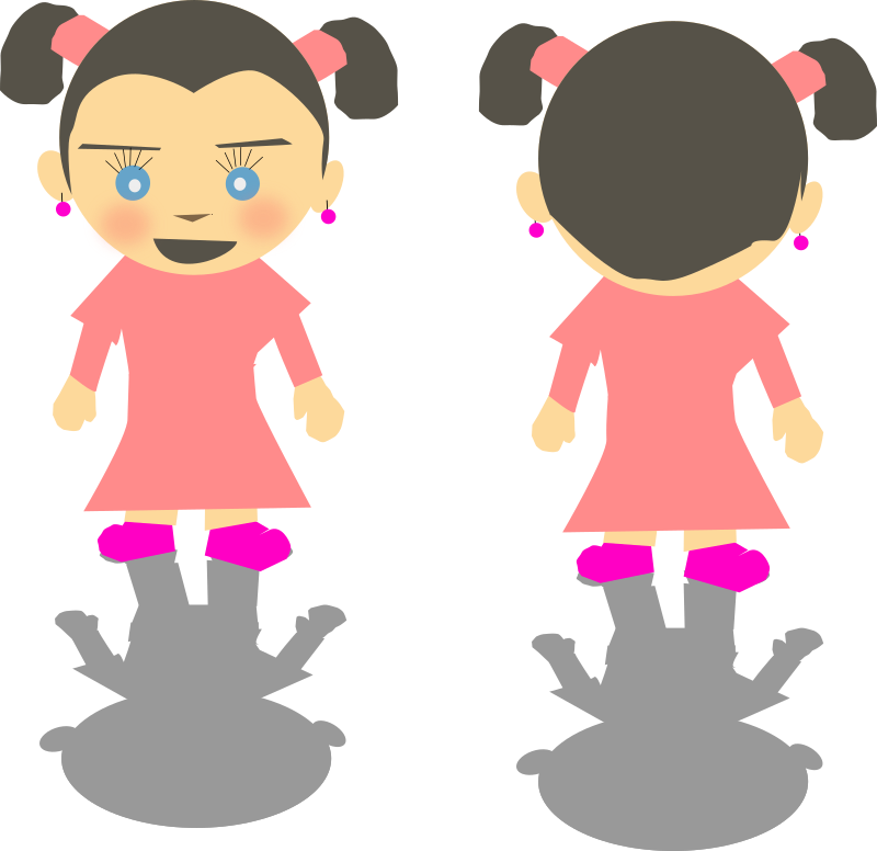 Clipart - - Girl Back Side Clipart - Png Download (800x776), Png Download
