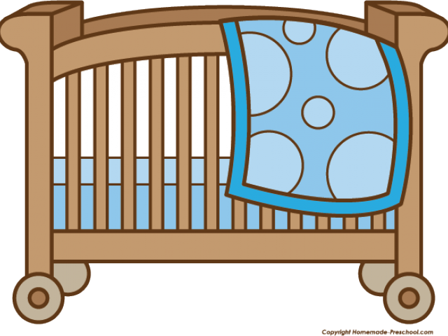 Baby Girl Clipart Crib - Clip Art Baby Crib - Png Download (640x480), Png Download