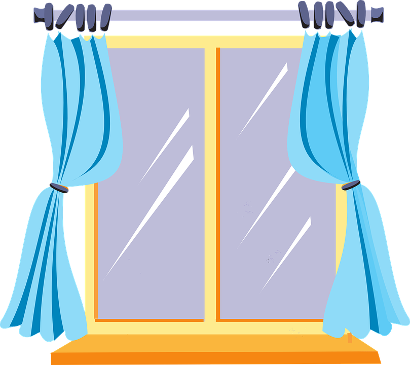 Curtains Closet Cliparts - Window Clipart - Png Download (809x720), Png Download