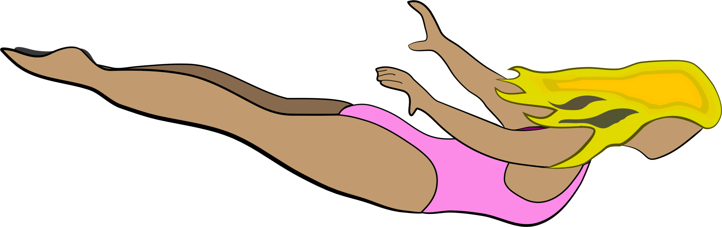 Computer Icons Underwater Diving Thumb Drawing Scuba - Dalgıç Çizimi Clipart (2382x750), Png Download