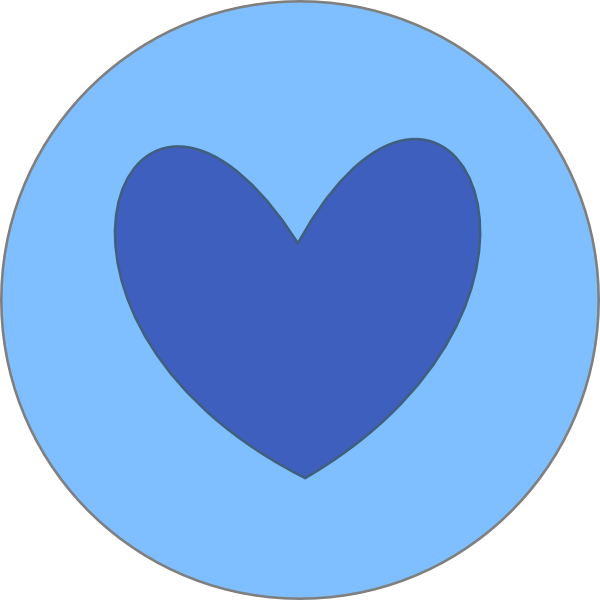 Heart In Circle Blue - Blue Peace Sign Clipart (600x600), Png Download