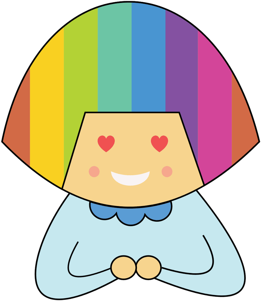 Rainbow Hair Girl Clipart - Clip Art - Png Download (900x1023), Png Download