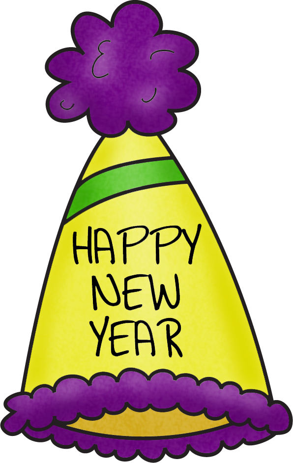 Back To School In The New Year- First Five - New Years Party Hats Clip Art - Png Download (596x942), Png Download
