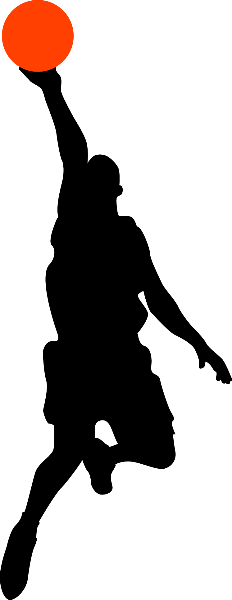 Athlete Vector Silhouette Basketball - Stickersforlife Ik2732 Wall Decal Sticker Basketball Clipart (747x1928), Png Download