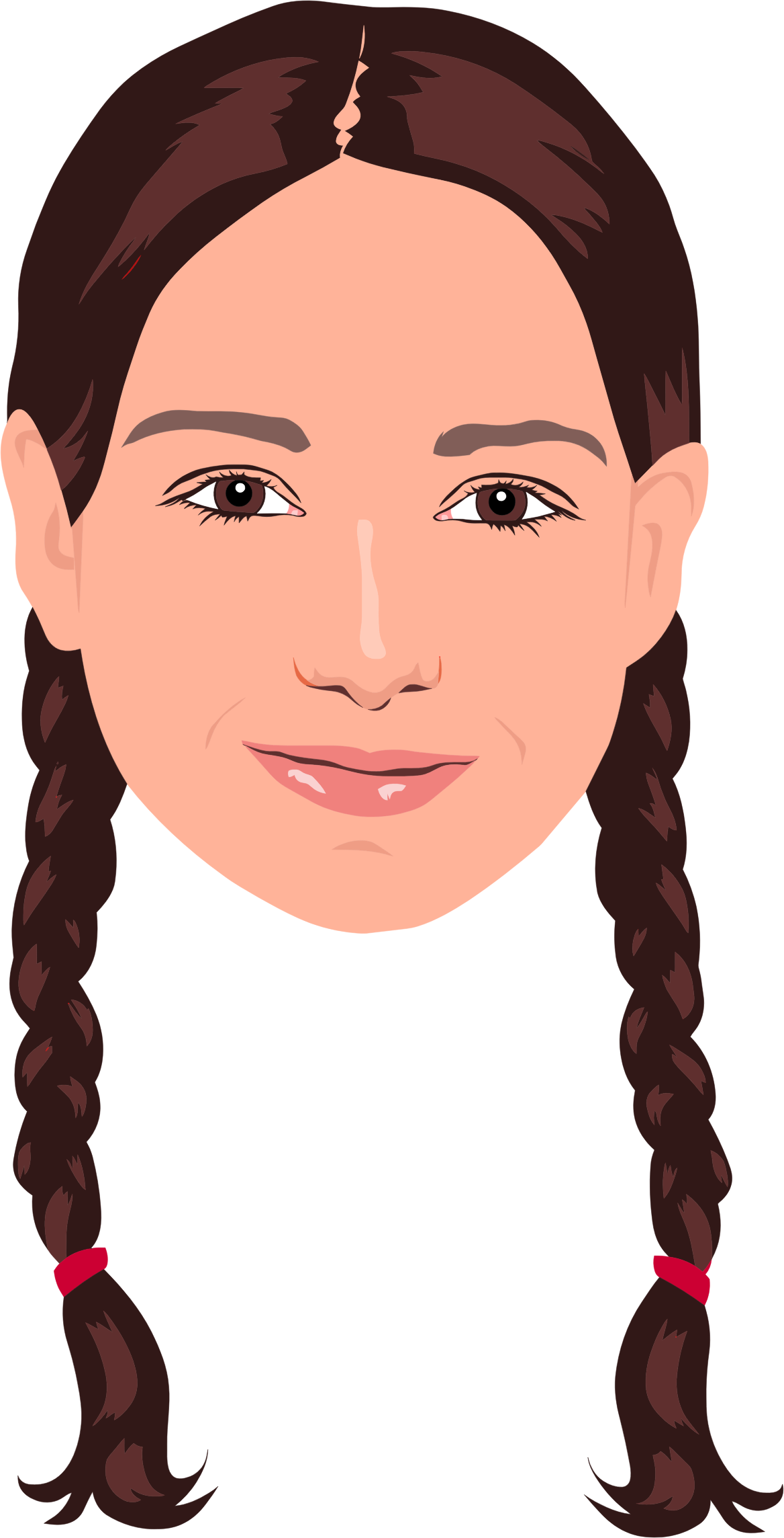 Hair Girl Cliparts - Braided Hair Girl Clipart - Png Download (1168x2288), Png Download