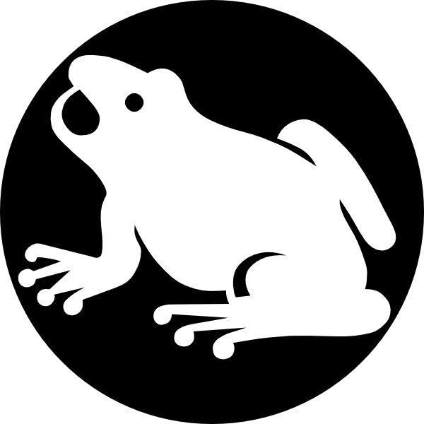 Frog Silhouette White Clipart (600x600), Png Download