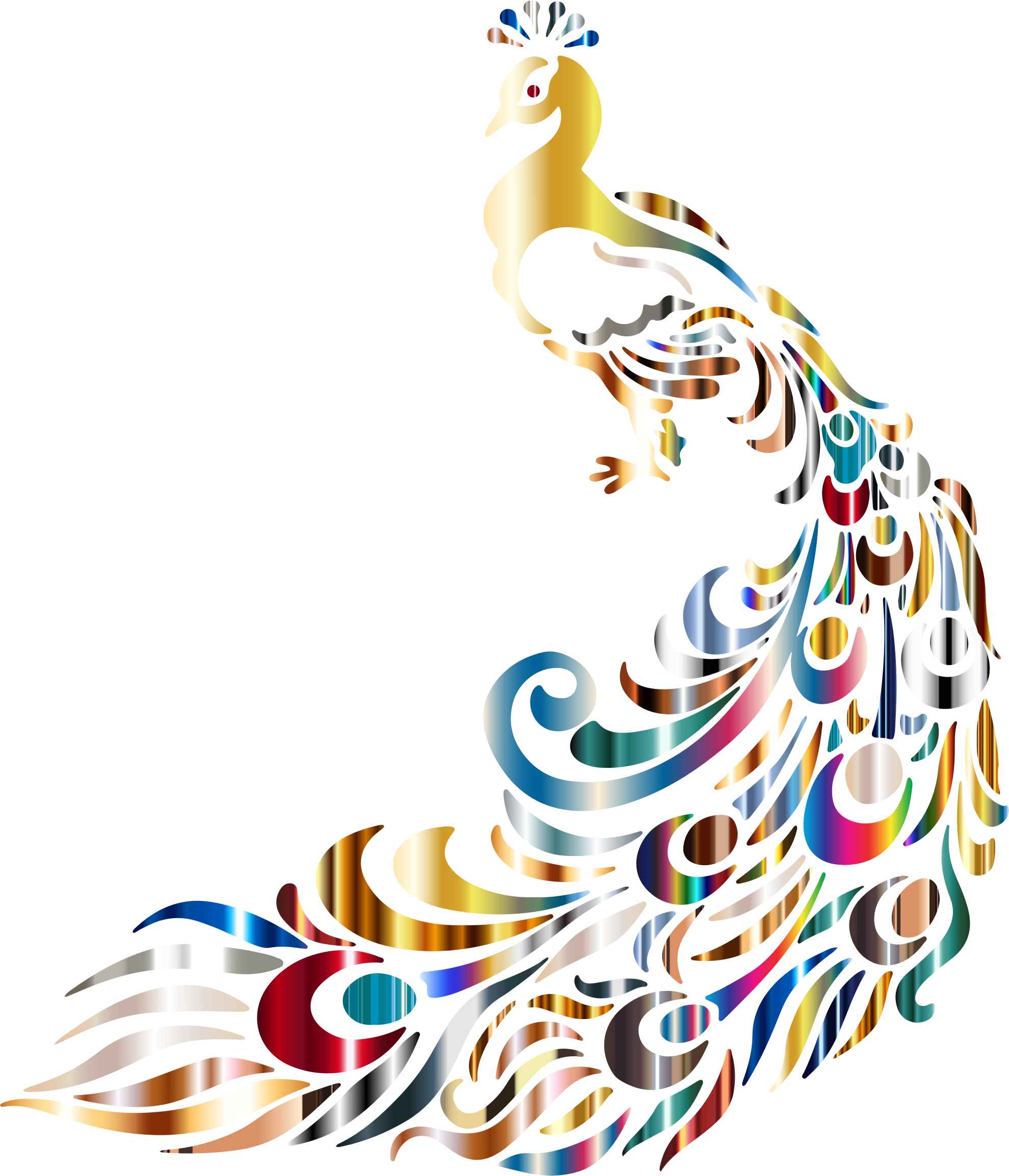 Clipart Chromatic Peacock 3 No Background - Peacock On A Transparent Background - Png Download (1980x2308), Png Download