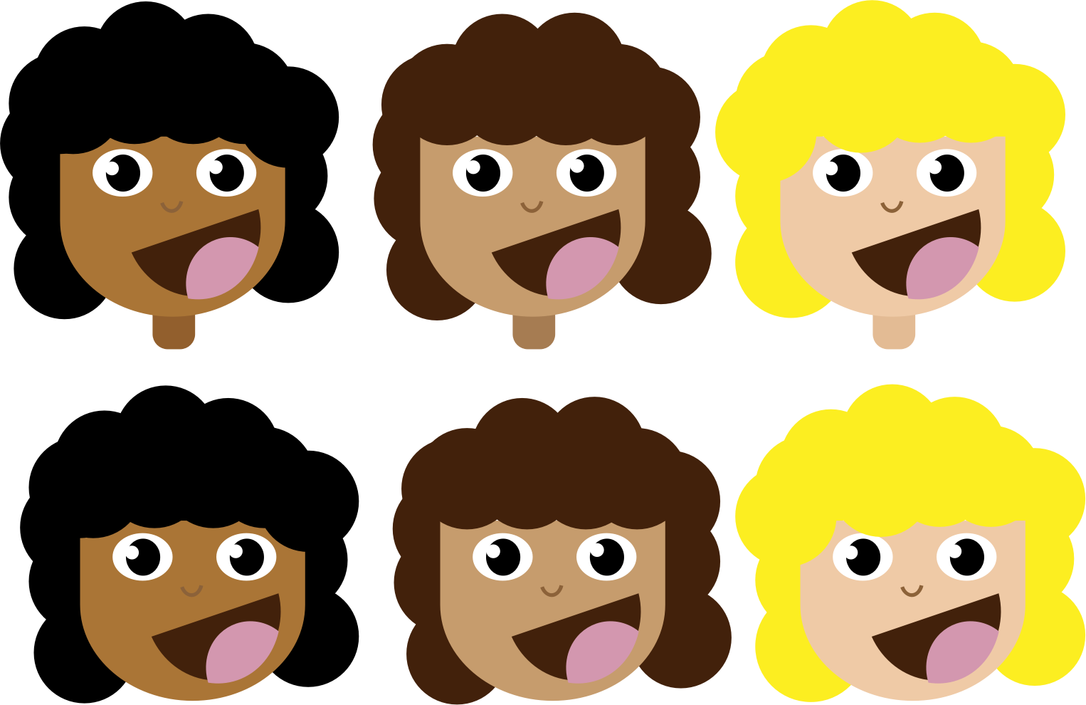 Girls With Curly Icons - Hair Clipart (1526x990), Png Download