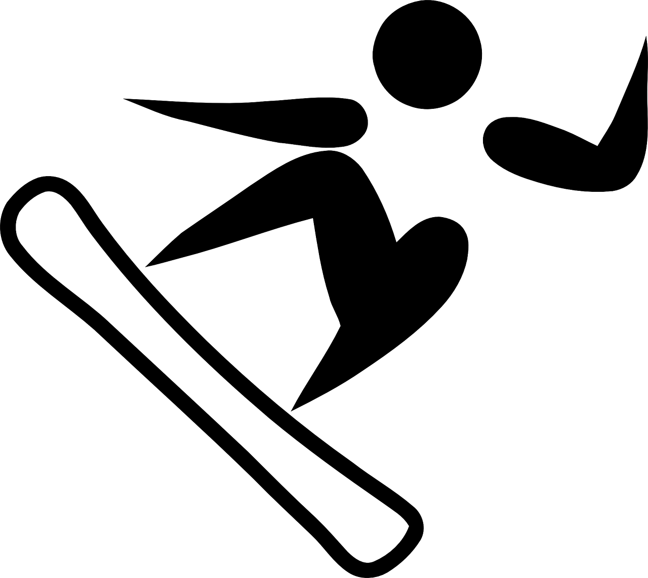 Fencing Clipart Olympic Athlete - Snowboarding Pictogram - Png Download (1200x1200), Png Download