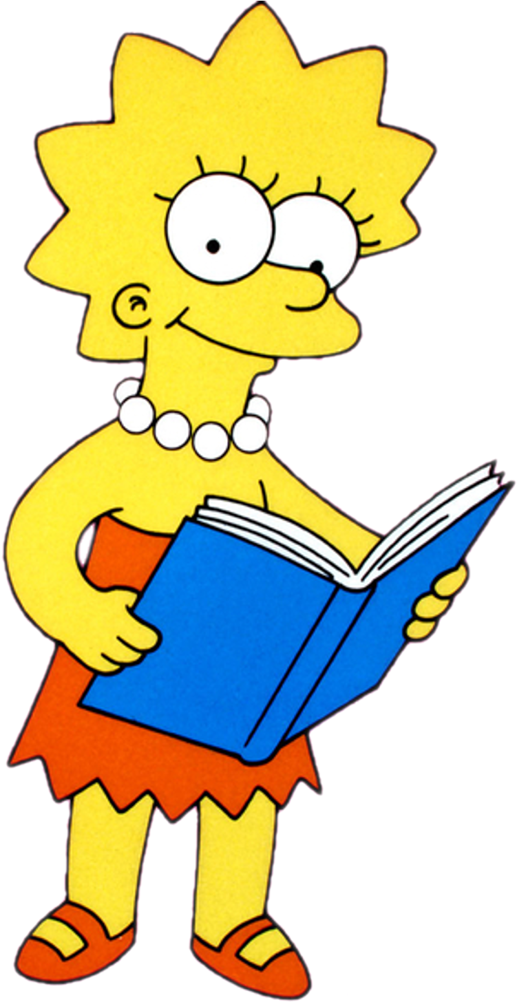Clip Art Transparent Download Lisa Milhouse Van Houten - Lisa Simpson Reading A Book - Png Download (820x1464), Png Download