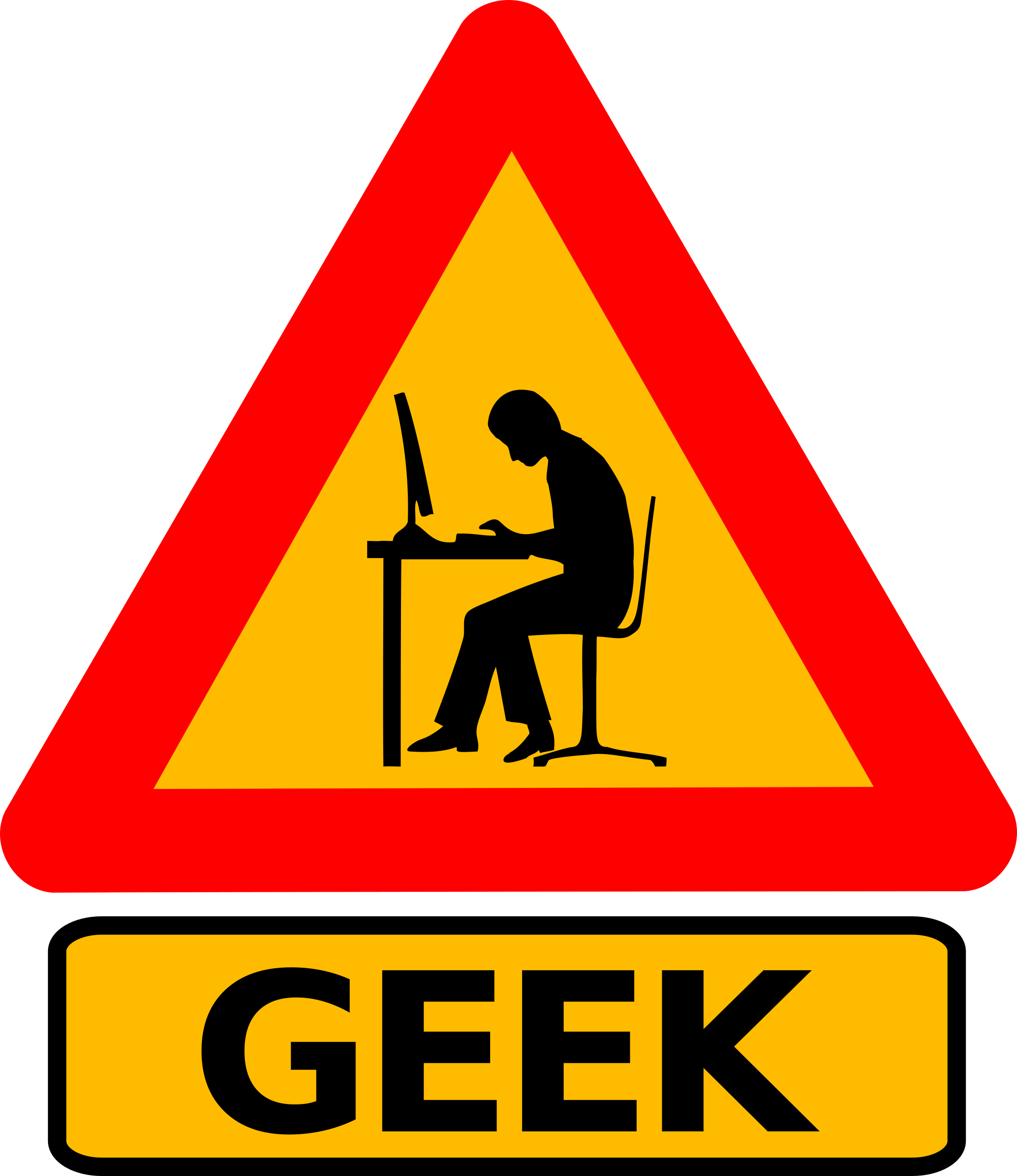 Warning Geek Clipart (2075x2400), Png Download